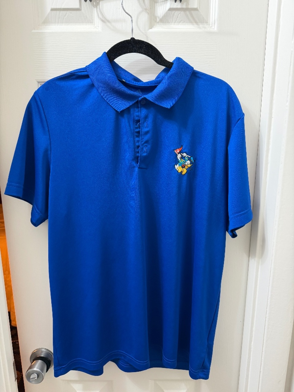 Adidas Disney Donald Duck Embroidered Golf Polo Men's Large Blue Disney Parks